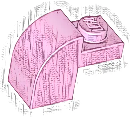 Slope, Curved 2 x 1 x 1 1/3 with Recessed Stud