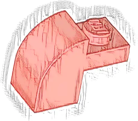 Slope, Curved 2 x 1 x 1 1/3 with Recessed Stud