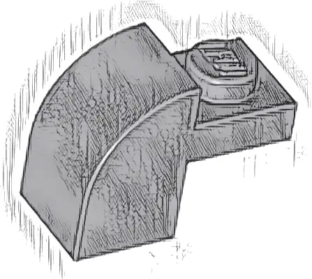 Slope, Curved 2 x 1 x 1 1/3 with Recessed Stud