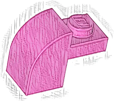 Slope, Curved 2 x 1 x 1 1/3 with Recessed Stud