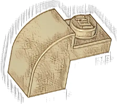 Slope, Curved 2 x 1 x 1 1/3 with Recessed Stud