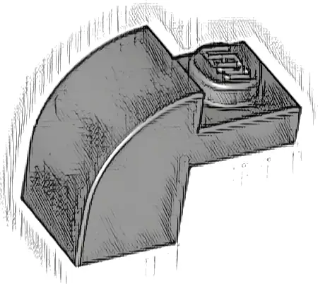 Slope, Curved 2 x 1 x 1 1/3 with Recessed Stud