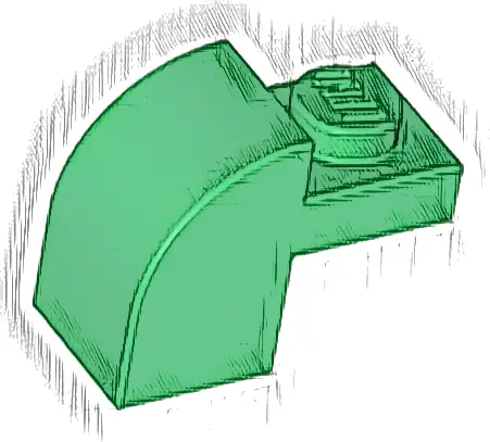 Slope, Curved 2 x 1 x 1 1/3 with Recessed Stud