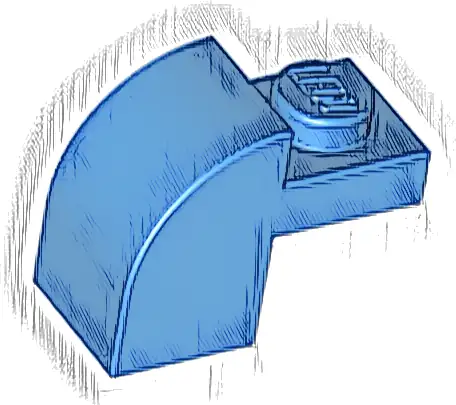 Slope, Curved 2 x 1 x 1 1/3 with Recessed Stud