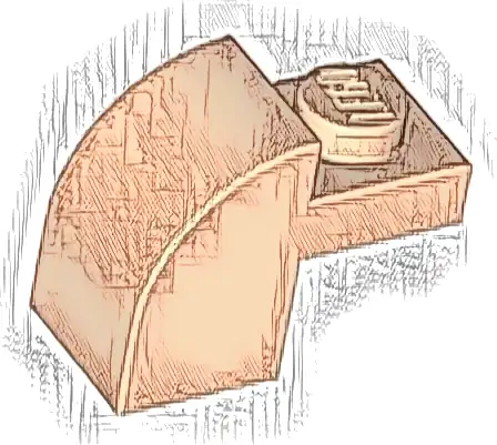 Slope, Curved 2 x 1 x 1 1/3 with Recessed Stud