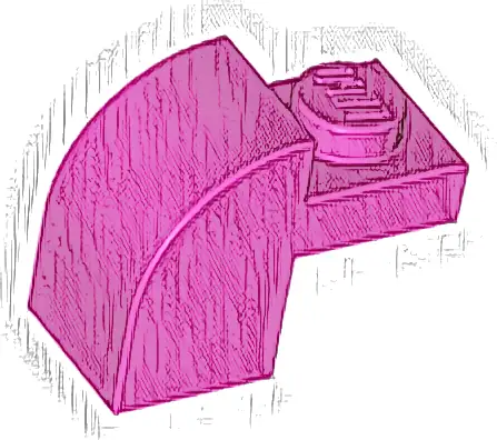 Slope, Curved 2 x 1 x 1 1/3 with Recessed Stud