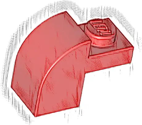 Slope, Curved 2 x 1 x 1 1/3 with Recessed Stud