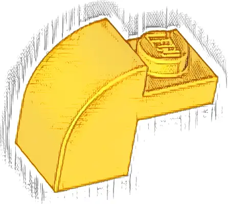 Slope, Curved 2 x 1 x 1 1/3 with Recessed Stud