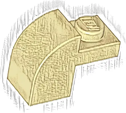 Slope, Curved 2 x 1 x 1 1/3 with Recessed Stud