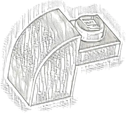 Slope, Curved 2 x 1 x 1 1/3 with Recessed Stud