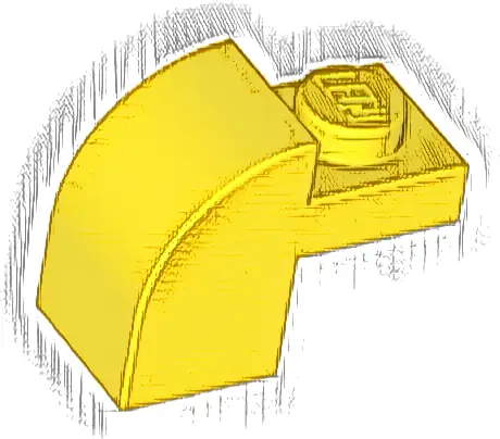 Slope, Curved 2 x 1 x 1 1/3 with Recessed Stud