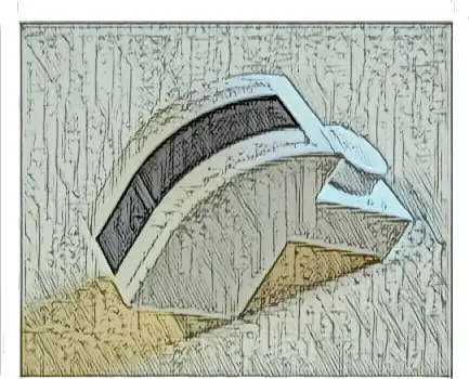 Slope, Curved 2 x 1 x 1 1/3 with Recessed Stud with Black Line Pattern (Sticker) - Set 75895