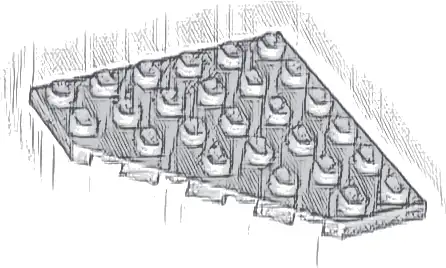 Wedge, Plate 6 x 6 Cut Corner