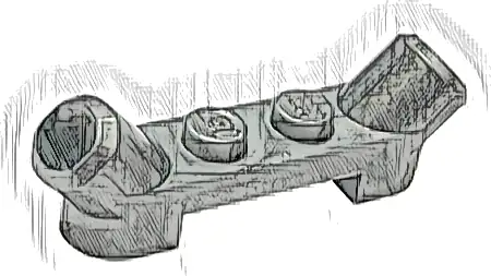 Plate, Modified 1 x 4 with Angled Tubes