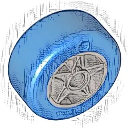 Wheel 30 x 15 with Pin Hole with Molded Blue Hard Plastic Tire Pattern