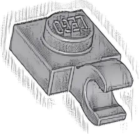 Plate, Modified 1 x 1 with Open O Clip (Horizontal Grip)