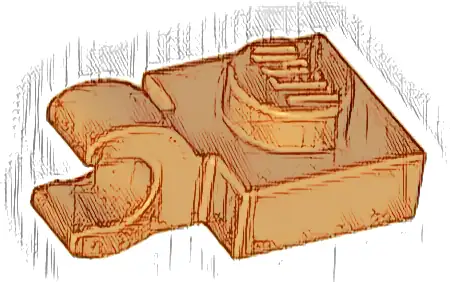 Plate, Modified 1 x 1 with Open O Clip (Horizontal Grip)