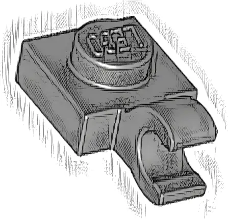 Plate, Modified 1 x 1 with Open O Clip (Horizontal Grip)