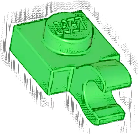 Plate, Modified 1 x 1 with Open O Clip (Horizontal Grip)