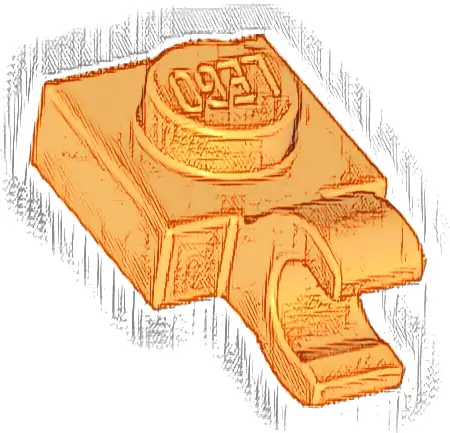 Plate, Modified 1 x 1 with Open O Clip (Horizontal Grip)