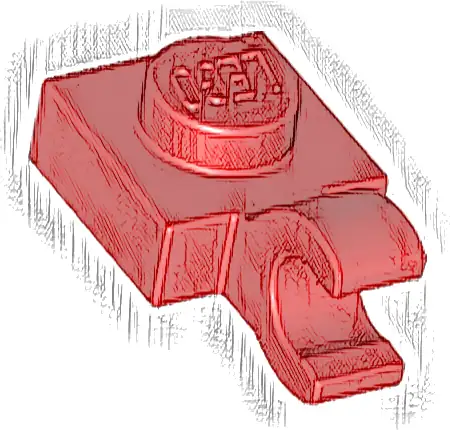 Plate, Modified 1 x 1 with Open O Clip (Horizontal Grip)