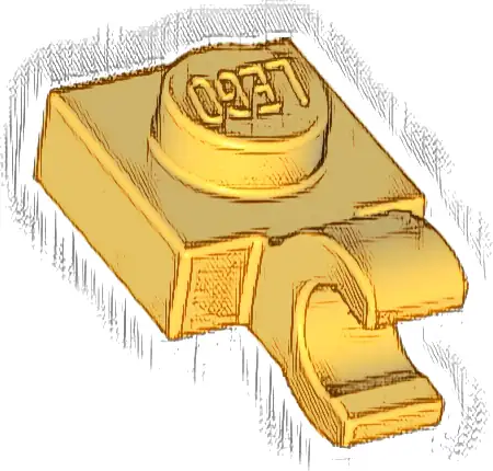 Plate, Modified 1 x 1 with Open O Clip (Horizontal Grip)