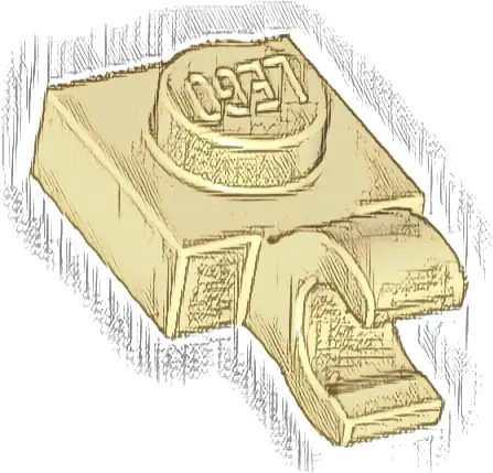 Plate, Modified 1 x 1 with Open O Clip (Horizontal Grip)