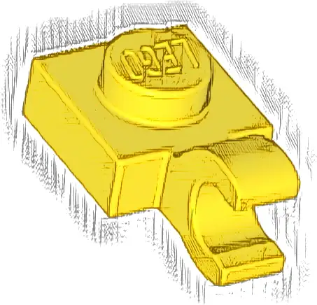 Plate, Modified 1 x 1 with Open O Clip (Horizontal Grip)