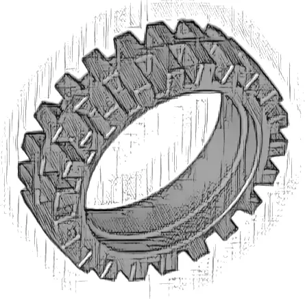Tire 24mm D. x 7mm Offset Tread - Band Around Center of Tread