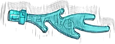 Wave Rounded Straight with Bar End (Castle Dragon Flame / Seaweed / Water)