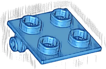 Hinge Brick 2 x 2 Top Plate