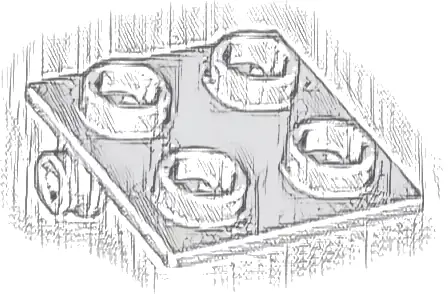 Hinge Brick 2 x 2 Top Plate