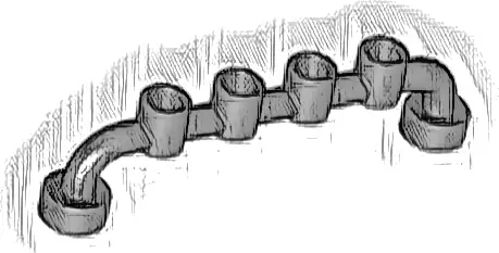 Bar 1 x 6 with Hollow Studs