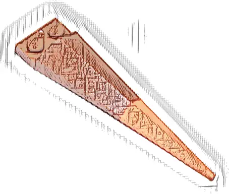 Plate, Modified 1 x 2 with Angular Extension with Molded Flexible Rubber Orange Tip Pattern