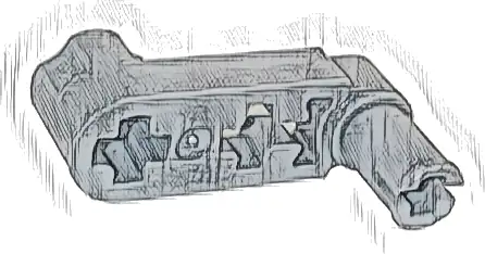 Technic, Liftarm, Modified Crank / Pin 1 x 3 - Axle Holes and Squared Pin Hole