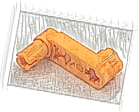 Technic, Liftarm, Modified Crank / Pin 1 x 3 - Axle Holes and Squared Pin Hole