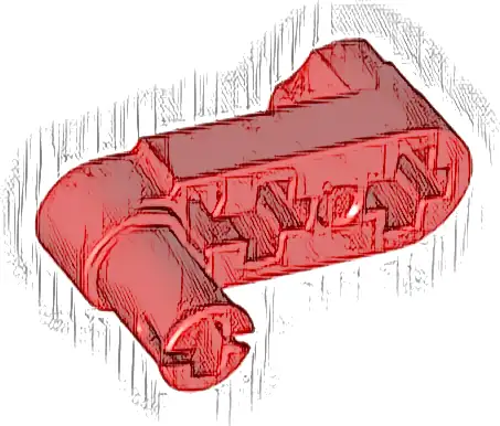Technic, Liftarm, Modified Crank / Pin 1 x 3 - Axle Holes and Squared Pin Hole