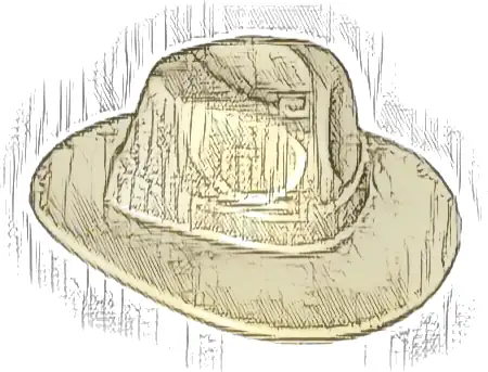 Minifigure, Headgear Hat, Wide Brim Outback Style (Fedora)