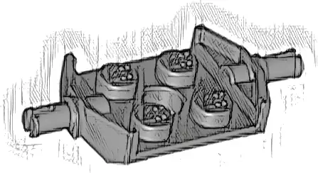 Plate, Modified 2 x 2 with Wheels Holder Wide and Hole