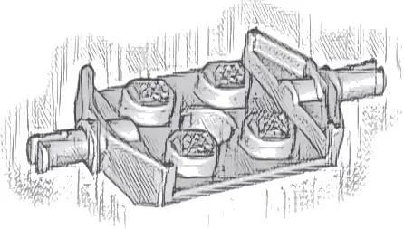 Plate, Modified 2 x 2 with Wheels Holder Wide and Hole