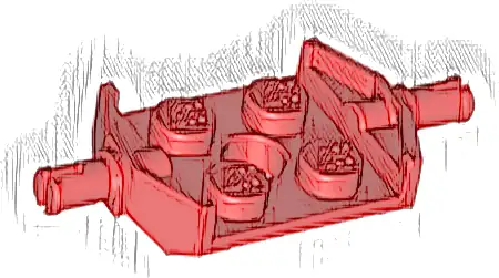 Plate, Modified 2 x 2 with Wheels Holder Wide and Hole