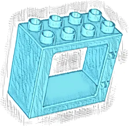 Duplo Door / Window Frame 2 x 4 x 3 Flat Front Surface, Completely Open Back