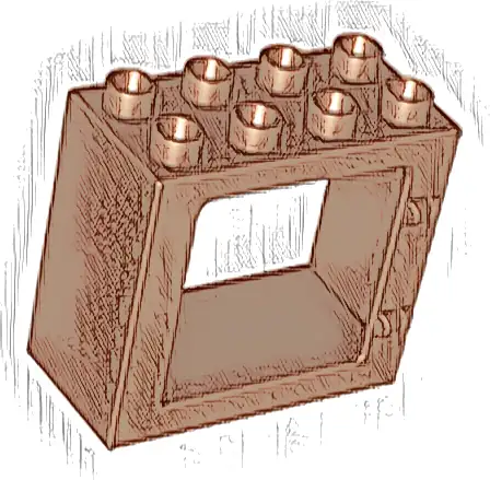 Duplo Door / Window Frame 2 x 4 x 3 Flat Front Surface, Completely Open Back