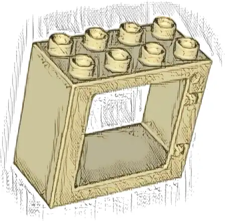Duplo Door / Window Frame 2 x 4 x 3 Flat Front Surface, Completely Open Back