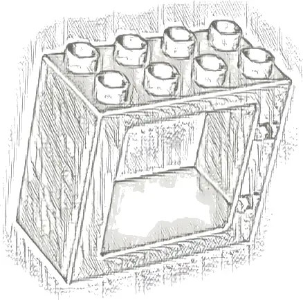 Duplo Door / Window Frame 2 x 4 x 3 Flat Front Surface, Completely Open Back
