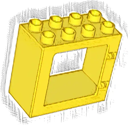 Duplo Door / Window Frame 2 x 4 x 3 Flat Front Surface, Completely Open Back
