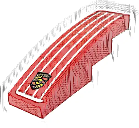 Slope, Curved 4 x 1 with 4 White Lines and Porsche Logo Pattern (Sticker) - Set 76916