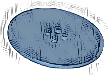 Tile, Round 8 x 8 with 4 Studs in Center