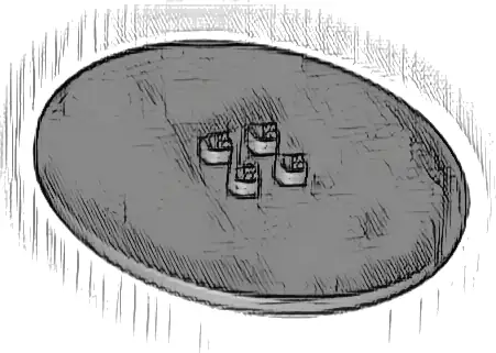 Tile, Round 8 x 8 with 4 Studs in Center