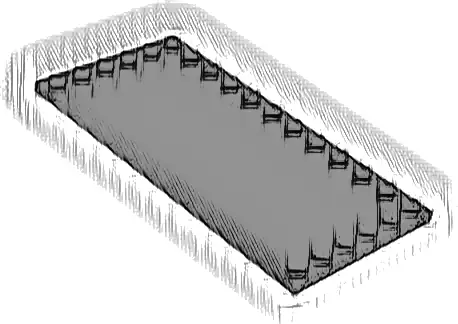 Tile, Modified 6 x 12 with Studs on Edges